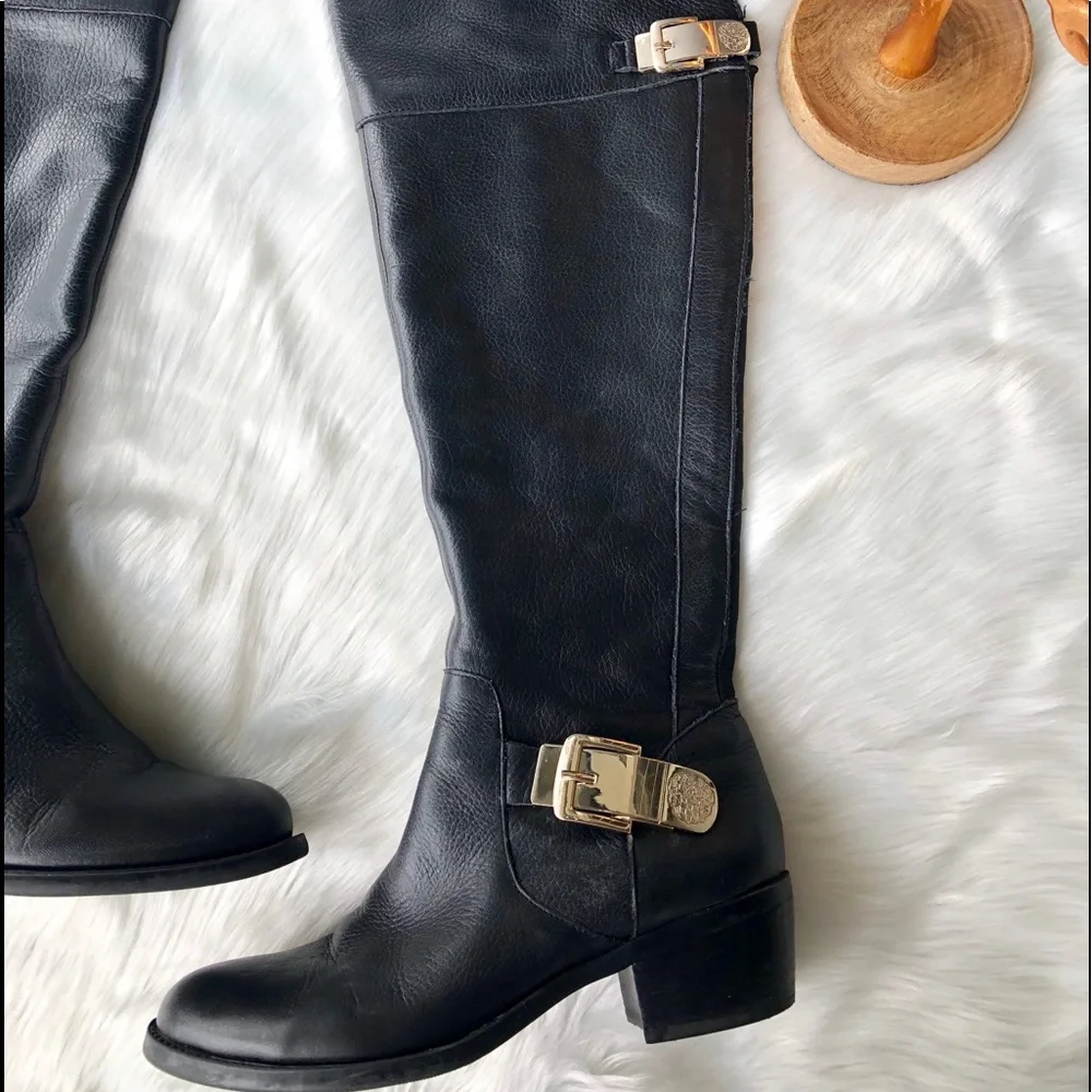 VINCE Camuto Black Booca Riding Boots Size 7